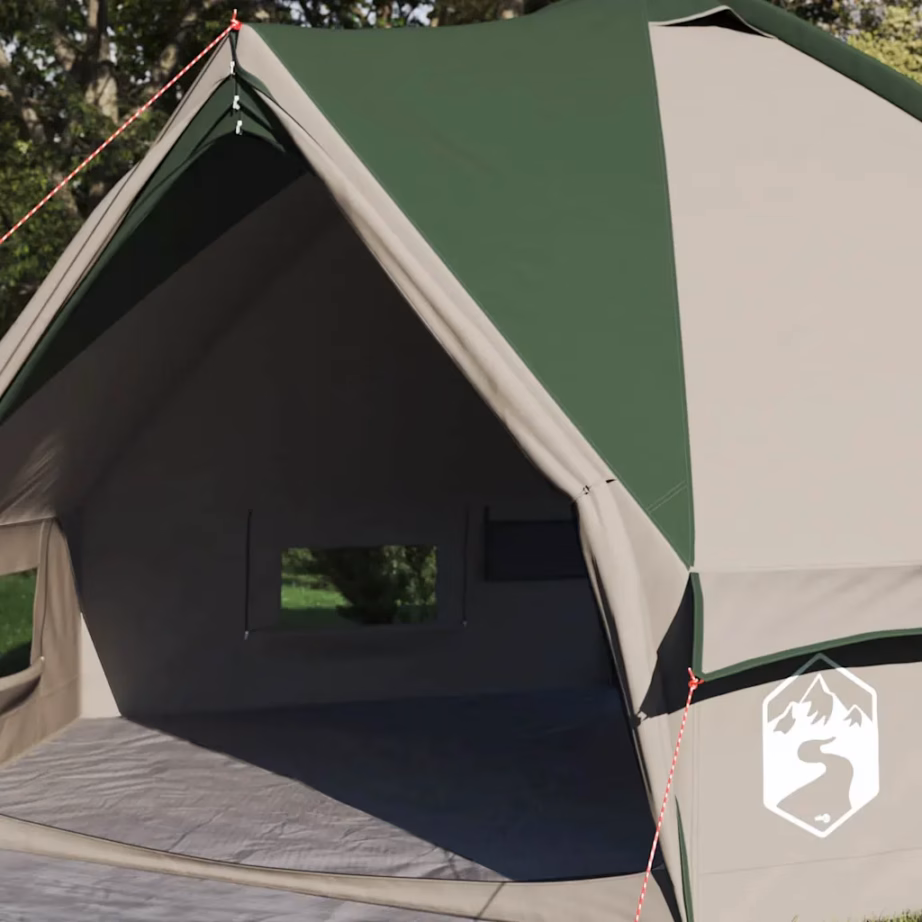 Teepee telk 6 inimesele, roheline ja valge, 431 x 366 x 185 cm - 3