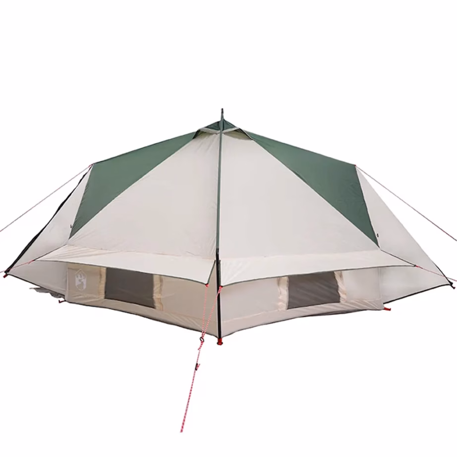 Teepee telk 6 inimesele, roheline ja valge, 431 x 366 x 185 cm - 6