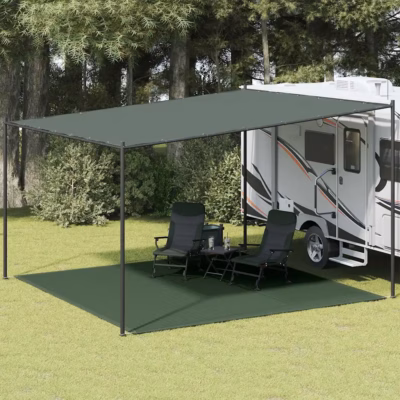 Telgimatt 400 x 400 cm, tumeroheline HDPE, aasadega nurkades