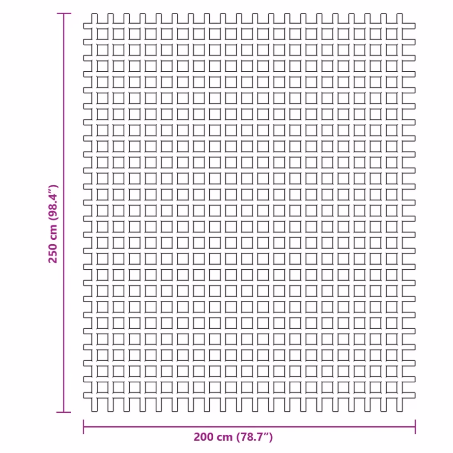 Telgivaip ruudustikmustriga, PVC-vahtkattega polüestervõrk, 2,5 x 2 m, antratsiithall - 7