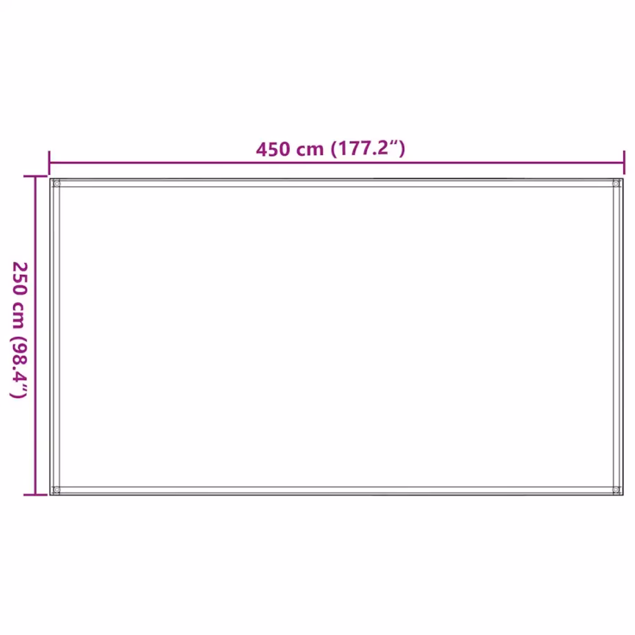 Õhku läbilaskev telgivaip aasadega, 250 x 450 cm, antratsiithall HDPE - 7