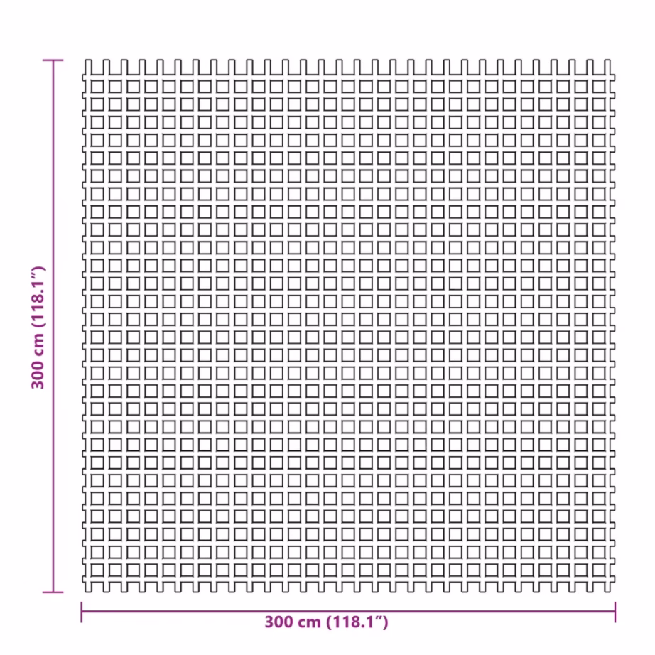 Telgivaip sise- ja välistingimustesse, roheline, PVC-vahtkattega polüestervõrk, 3 x 3 m - 7