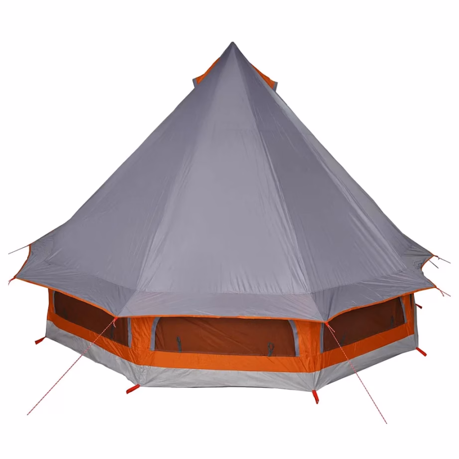 Tipi stiilis peretelk katusega, 6-le, hall ja oranž taft, 404 x 370 x 270 cm - 6
