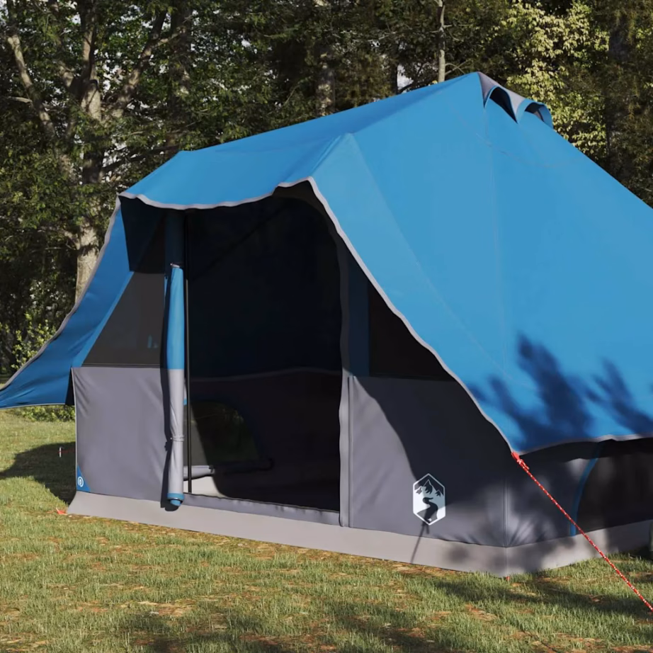Tipi stiilis peretelk eeskatusega, 8-le, sinine taft, 358 x 296 x 258 cm - 3