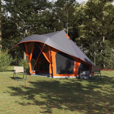 10-kohaline tipi peretelk katusega, hall ja oranž, taft, 508 x 470 x 300 cm