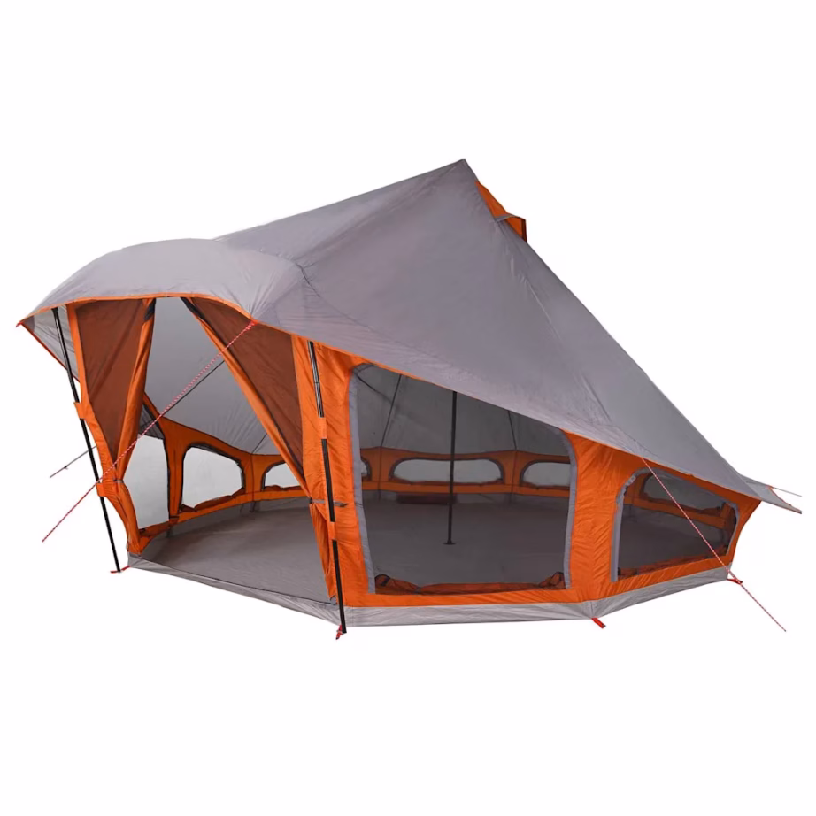 10-kohaline tipi peretelk katusega, hall ja oranž, taft, 508 x 470 x 300 cm - 2