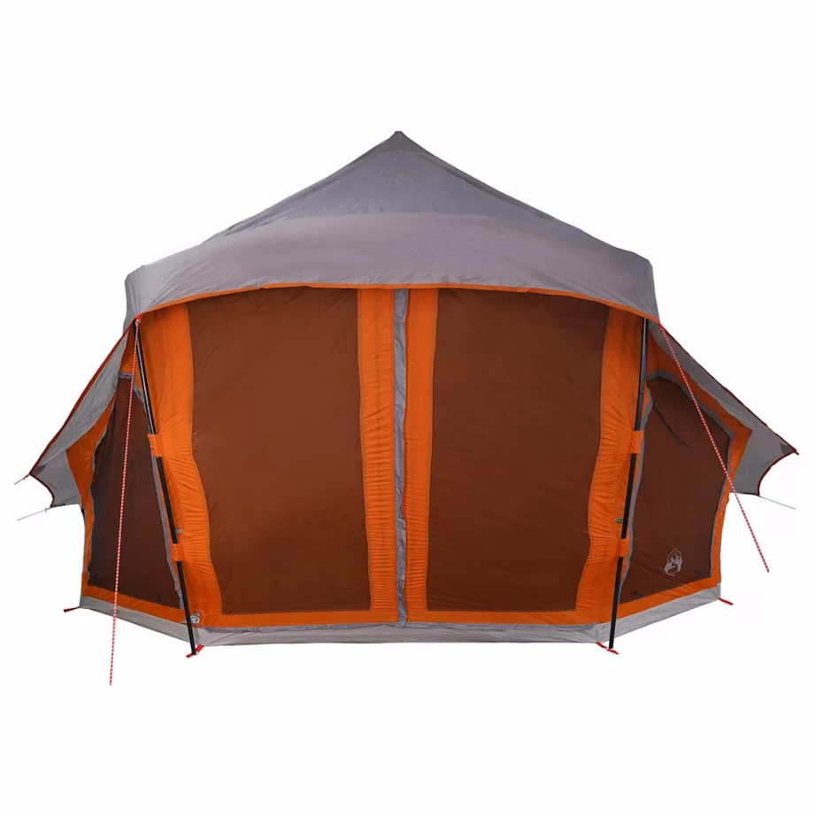 10-kohaline tipi peretelk katusega, hall ja oranž, taft, 508 x 470 x 300 cm - 11