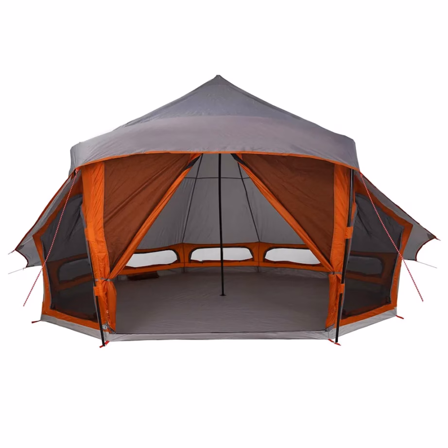 10-kohaline tipi peretelk katusega, hall ja oranž, taft, 508 x 470 x 300 cm - 4