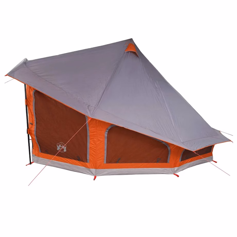 10-kohaline tipi peretelk katusega, hall ja oranž, taft, 508 x 470 x 300 cm - 5