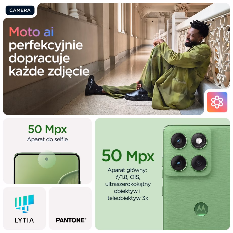 Nutitelefon Motorola edge 60, 6,67″, 12 GB RAM, 512 GB, 5G, Shamrock - 8