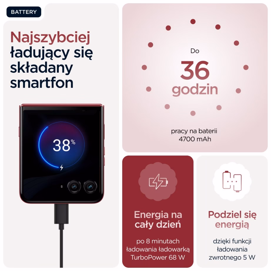 Nutitelefon Motorola razr 60 ultra, 6,96″, Dual SIM, 16 GB RAM, 512 GB, 5G, Bordeaux - 34