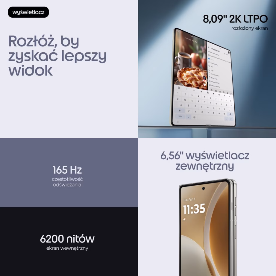 Kokkupandav nutitelefon Motorola razr fold, 8,09″, 16 GB/512 GB, 5G, valge - 11