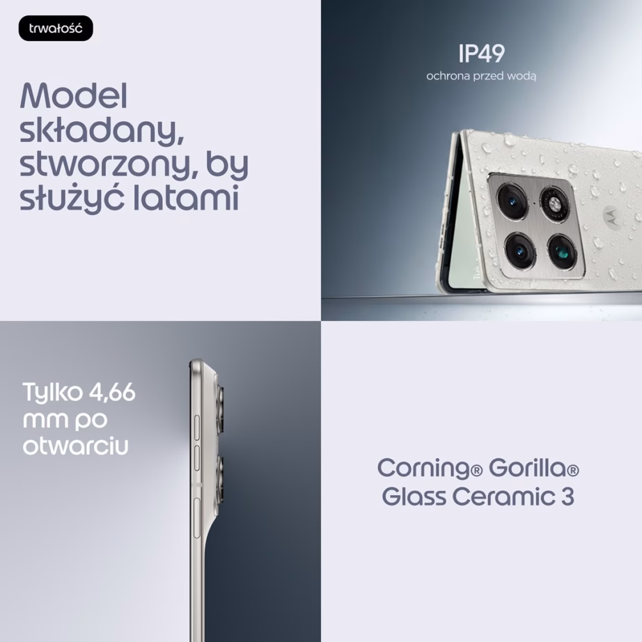 Kokkupandav nutitelefon Motorola razr fold, 8,09″, 16 GB/512 GB, 5G, valge - 13