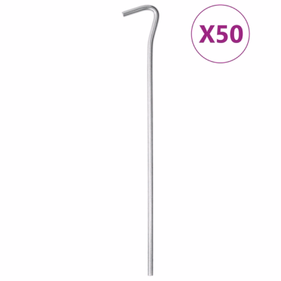 Tsingitud terasest telgivaiad konksuga, 23 cm, Ø 5 mm, 50 tk