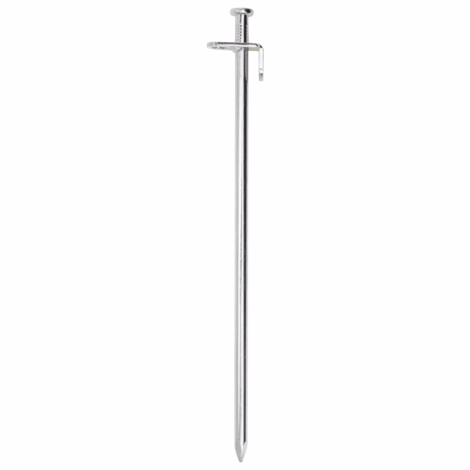 Tsingitud terasest telgivaiad konksu ja aasaga, 24 tk, 30 cm, toru läbimõõt 8 mm - 3