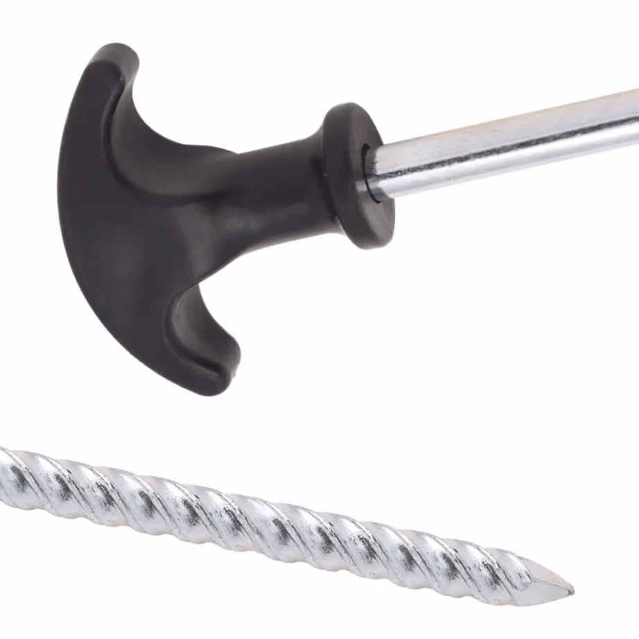 Tsingitud terasest telgivaiad keermestatud pinnaga, 12 tk, 17 cm, Ø 7 mm - 5