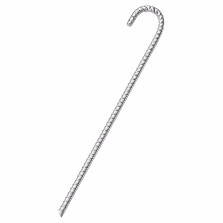Tsingitud terasest telgivaiad konksuga, 12 tk, 41,5 cm, Ø12 mm - 2
