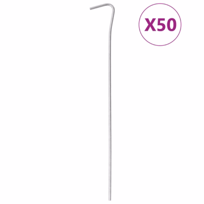Tsingitud terasest telgivaiad konksuga, 23 cm, 3 mm, 50 tk