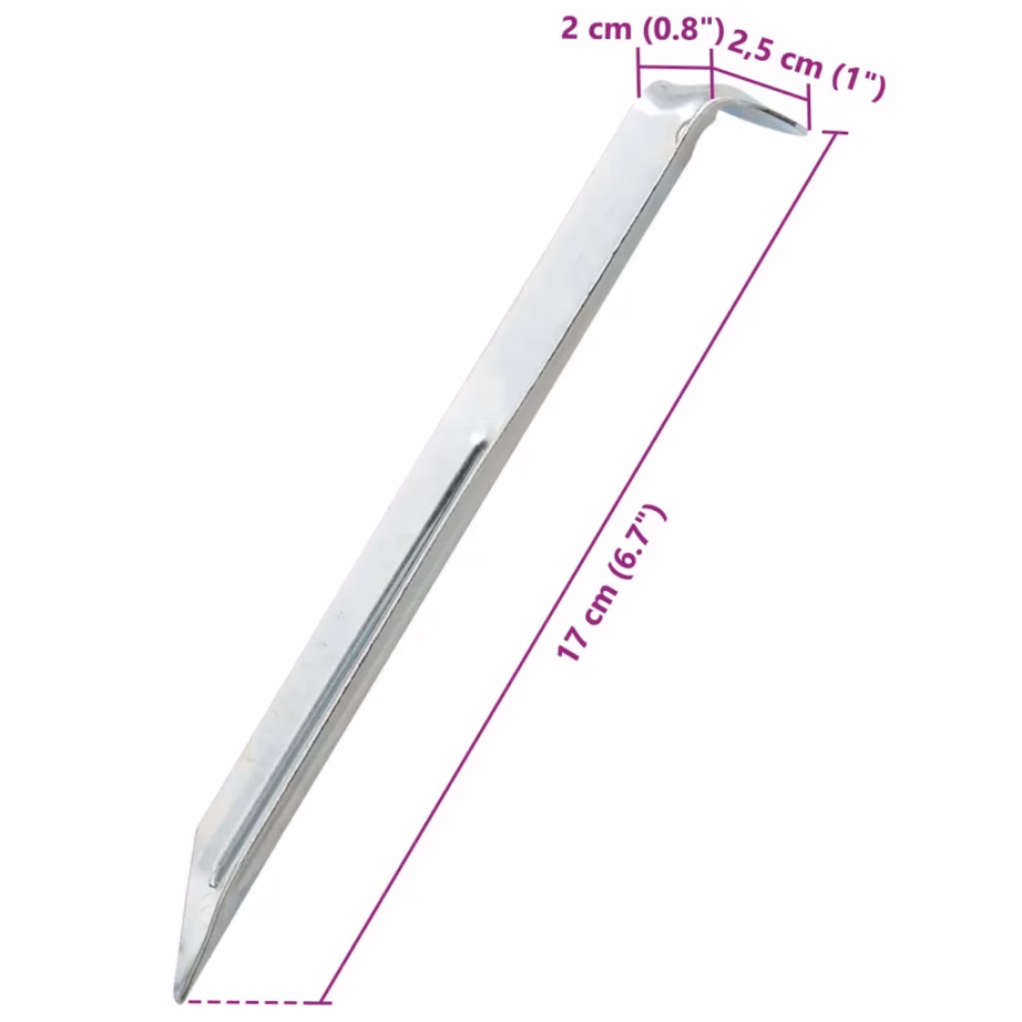 Telgivaiad tsingitud terasest, 24 tk, 17 cm, Ø20 mm, hõbedane - 7