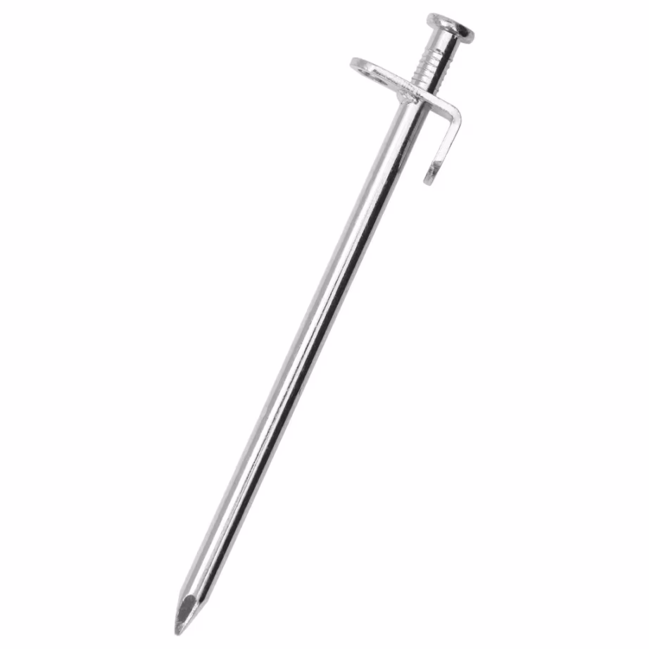 Tsingitud terasest telgivaiad konksu ja aasaga, 24 tk, 19,5 cm, 8 mm, hõbedane - 2