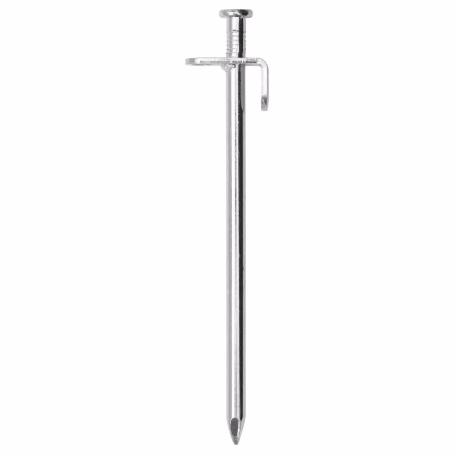 Tsingitud terasest telgivaiad konksu ja aasaga, 24 tk, 19,5 cm, 8 mm, hõbedane - 3