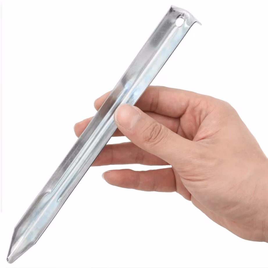 Tsingitud terasest telgivaiad, 24 tk, 22 cm, Ø20 mm, hõbedased - 3