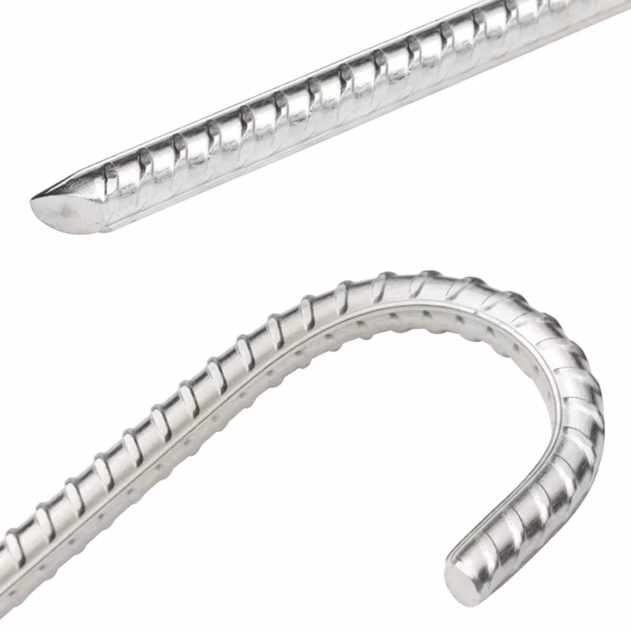 Tsingitud terasest telgivaiad konksuga, 12 tk, 37 cm, Ø10 mm - 4
