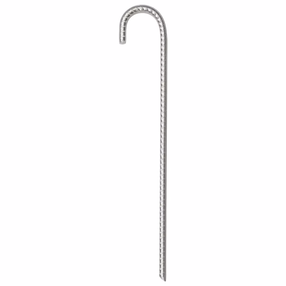 Tsingitud terasest keermestatud telgivaiad konksuga, 37 cm, Ø10 mm, 6 tk - 3