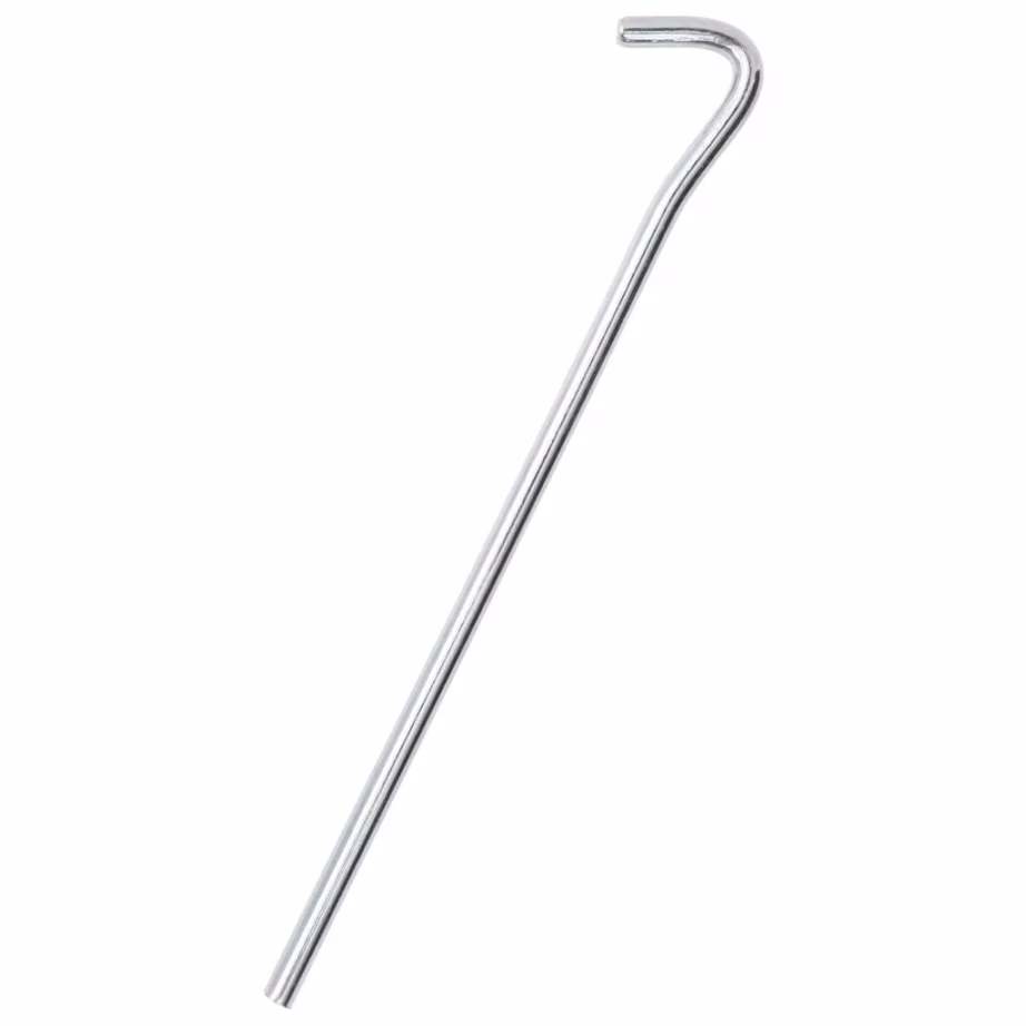Tsingitud terasest telgivaiad konksuga, 50 tk, hõbedased, 23 cm, Ø 7 mm - 2