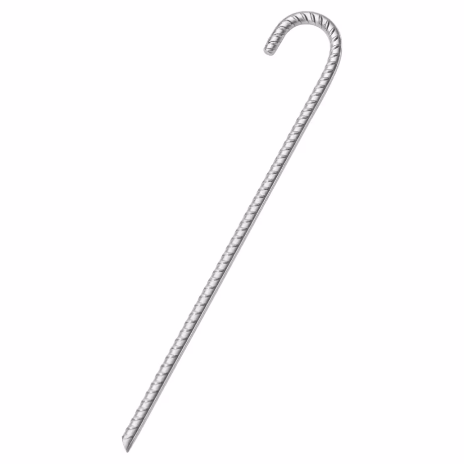Tsingitud terasest telgivaiad konksuga, 6 tk, 41,5 cm, Ø12 mm - 2