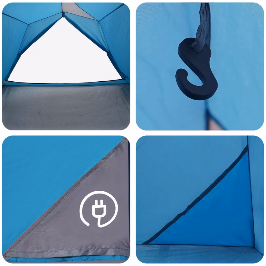 Tunnelitelk 4 inimesele, sinine, 185T polüester, veekindel, 244 x 213 cm - 9