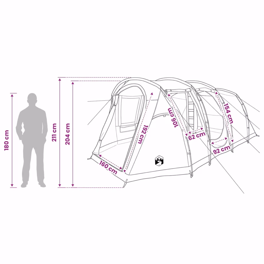 Avar tunnelitelk, sinine, 505 x 330 x 204 cm, 185T polüester PU-kattega - 12