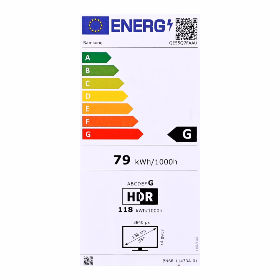 QLED-teler Samsung Q7F QE55Q7FAAU, 55″ 4K Ultra HD, Smart TV, Wi‑Fi, must - 18