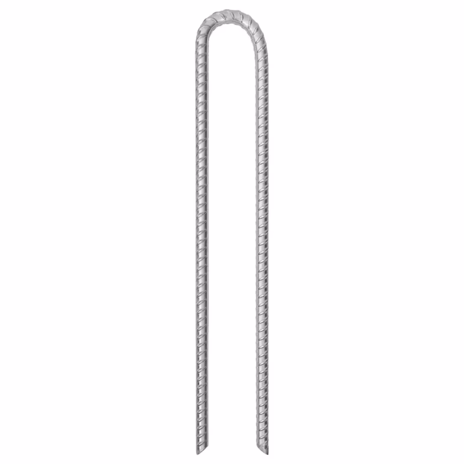 U-kujulised telgivaiad, tsingitud teras, 12 tk, 41,5 cm, Ø12 mm - 2