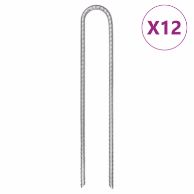 U-kujulised telgivaiad, 12 tk, tsingitud teras, 30 cm, Ø7 mm, hõbedane