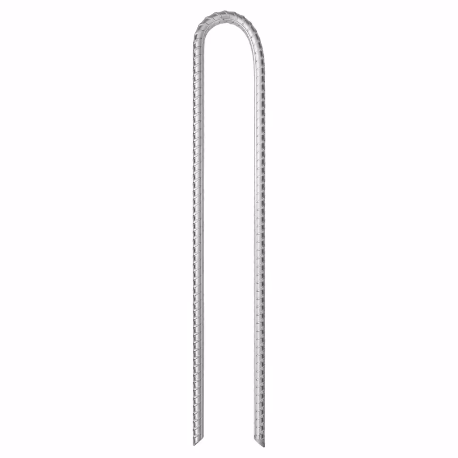 U-kujulised keermestatud telgivaiad, 6 tk, 37 cm, Ø10 mm, tsingitud teras - 2