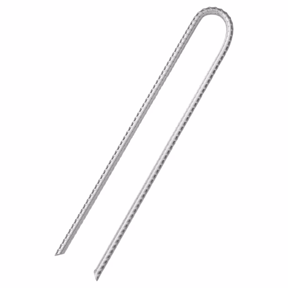 U-kujulised keermestatud telgivaiad, 6 tk, 37 cm, Ø10 mm, tsingitud teras - 3