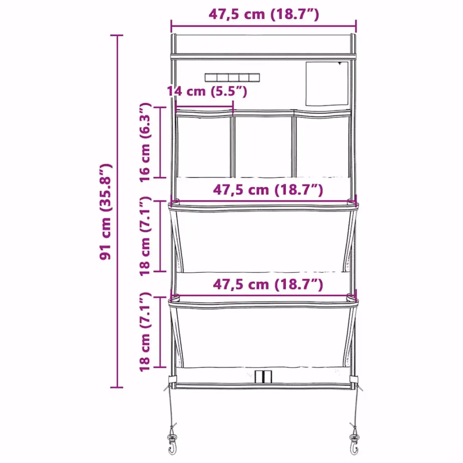 Välihoiukott matkavarustusele, must-sinine Oxford, 91 x 47,5 cm - 11