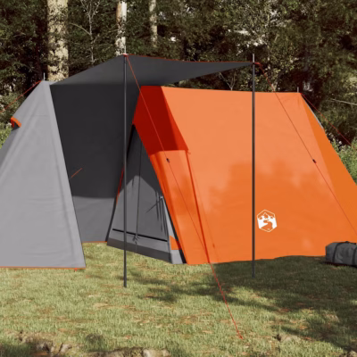 Veekindel A-raamiga matkatelk 3 inimesele, hall/oranž, varikatuse ja kandekotiga, 470 x 220 x 170 cm