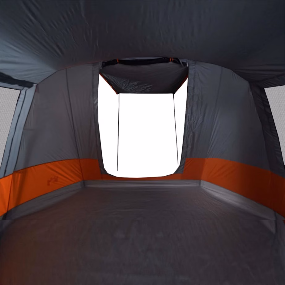 Veekindel tunneltelk varikatusega, 4 inimesele, hall ja oranž, 580 x 320 x 205 cm - 11