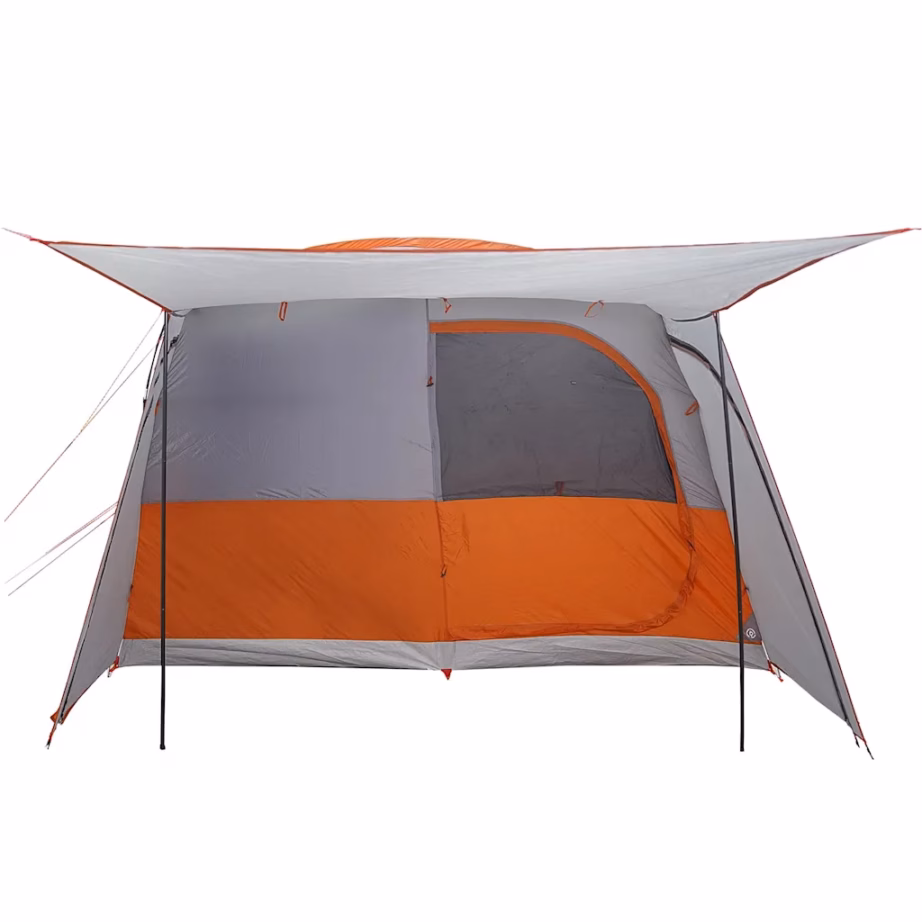 Veekindel autotelk 4 inimesele varikatusega, hall/oranž, 435 x 320 x 213 cm - 9