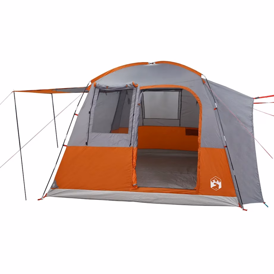 Veekindel autotelk 4 inimesele varikatuse ja kandekotiga, hall/oranž, 314 x 314 x 240 cm, PU-kattega 185T polüester - 4