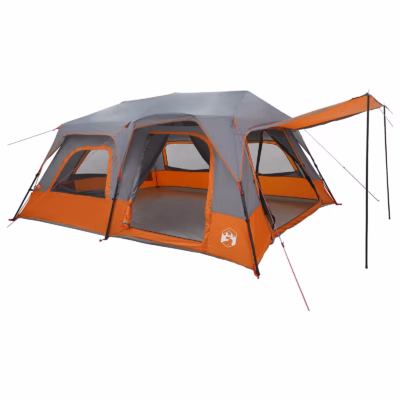 Veekindel kiirtelk 10 inimesele, hall ja oranž, 185T polüester PU-kattega, 438 x 310 x 200 cm
