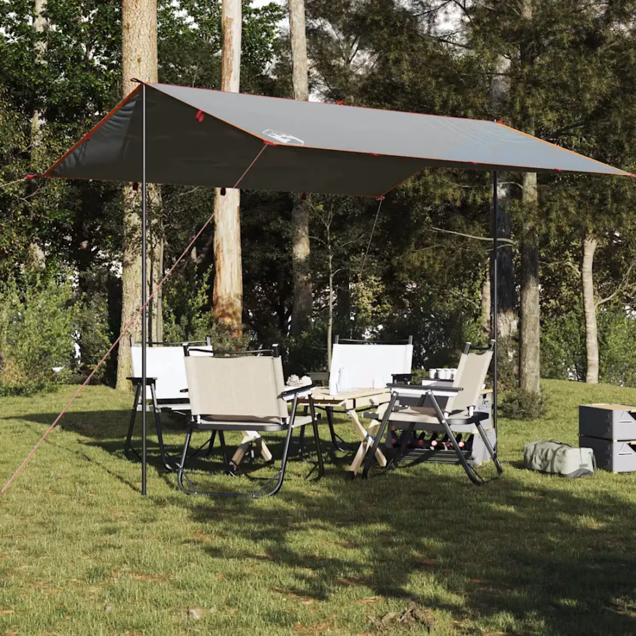 Veekindel matka tuulevari, hall ja oranž, 360 x 294 cm, PU-kattega Oxford kangas - 3
