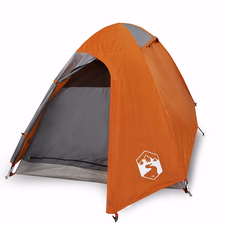 Veekindel kuppelmatkatelk 2 inimesele, oranž, PU-kattega 185T polüester, eemaldatava vihmakatte ja E-pordiga, 254 x 135 x 112 cm - 2