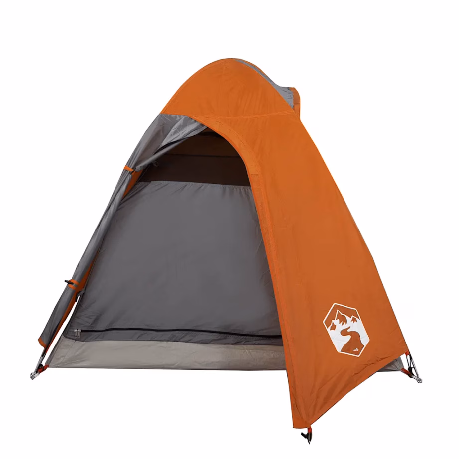 Veekindel kuppelmatkatelk 2 inimesele, oranž, PU-kattega 185T polüester, eemaldatava vihmakatte ja E-pordiga, 254 x 135 x 112 cm - 5