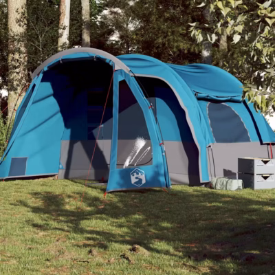 Veekindel peretelk 6 inimesele verandaga, sinine, 500 x 305 x 200–205 cm