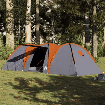 Veekindel peretelk 8 inimesele, kuppeltelk, hall ja oranž, 712 x 270 x 200 cm