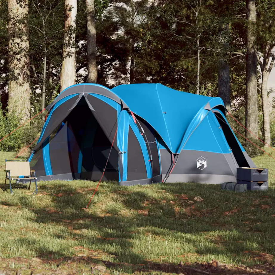Veekindel peretelk 8 inimesele, sinine tipi telk, 490 x 459 x 196 cm - 3