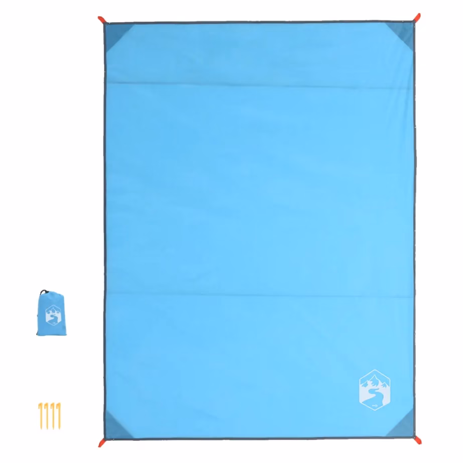 Veekindel piknikutekk kinnitusvaiade ja kandekotiga, sinine, 205 x 155 cm - 3